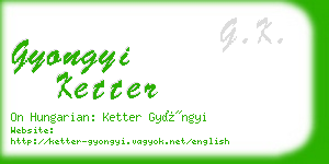 gyongyi ketter business card